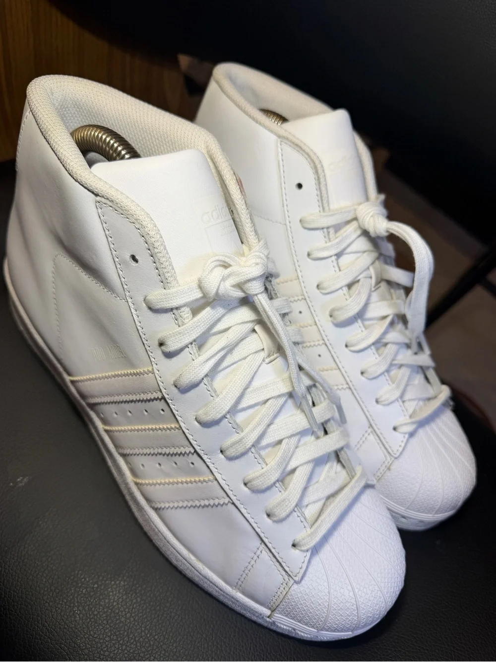 adidas White High-Top Shell Toe Sneakers